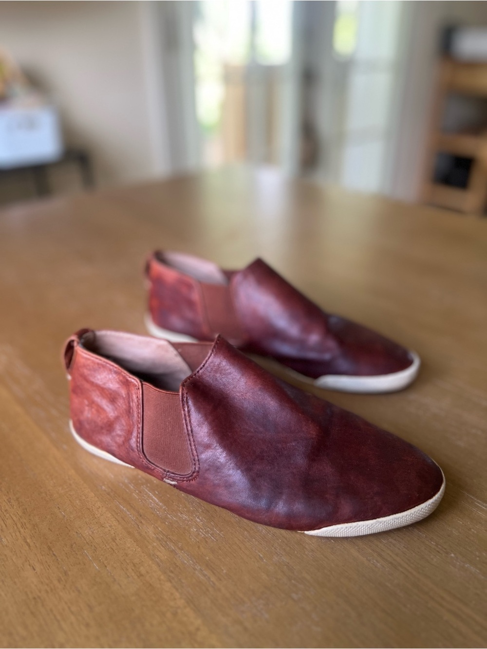 FRYE Melanie Chelsea Leather Slip On Sneaker Bootie Cognac Brown (7) - Picture 14 of 14